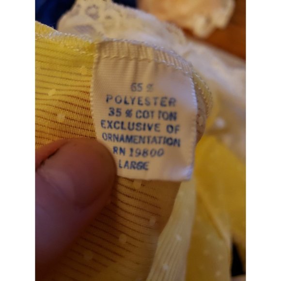70s Yellow Sheer Lacy‎ Babydoll Top - Picture 4 of 4